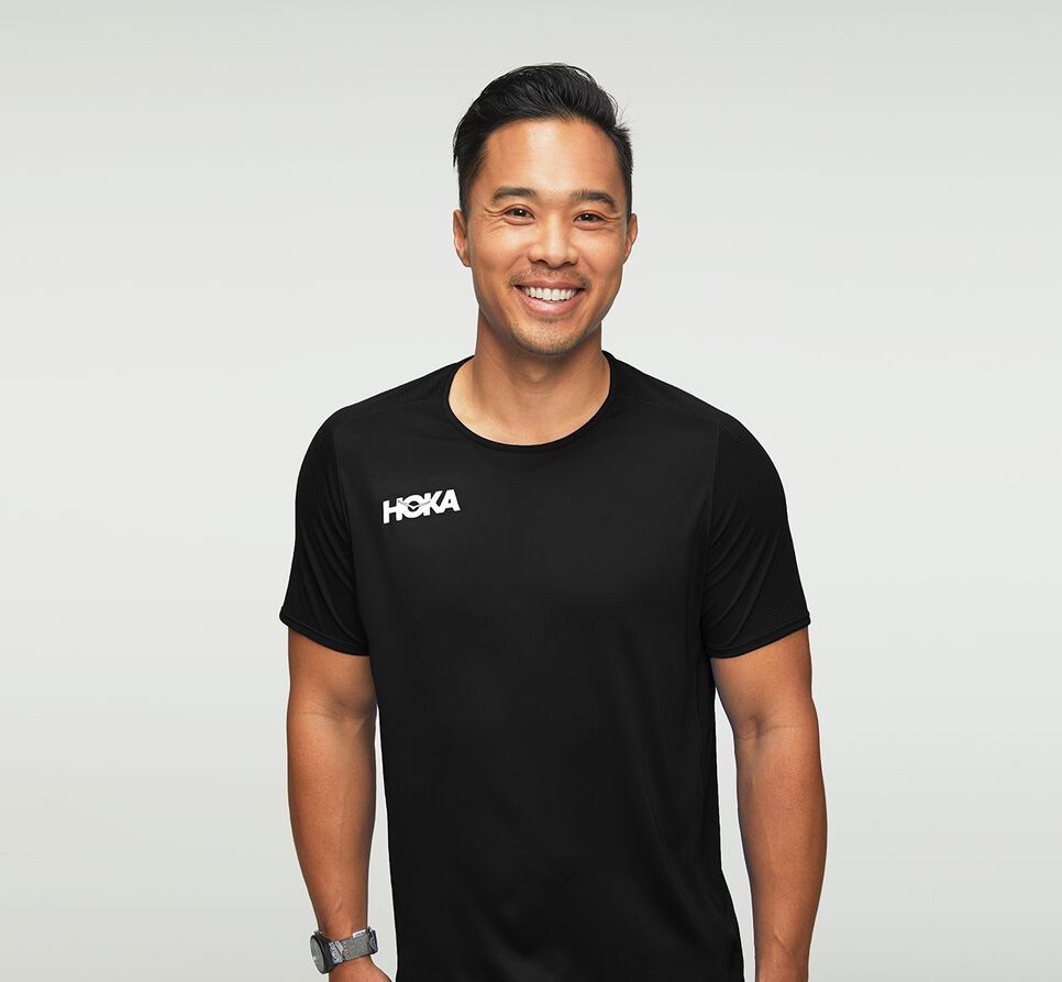 Men's Hoka One One Performance Short Sleeve T Shirts Black | ZLNMTG149