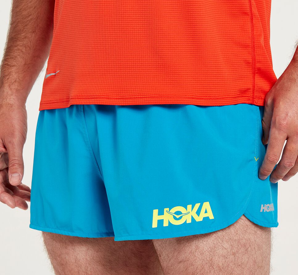 Men's Hoka One One Performance Woven 2" Short Shorts Diva Blue | CRYIUD340