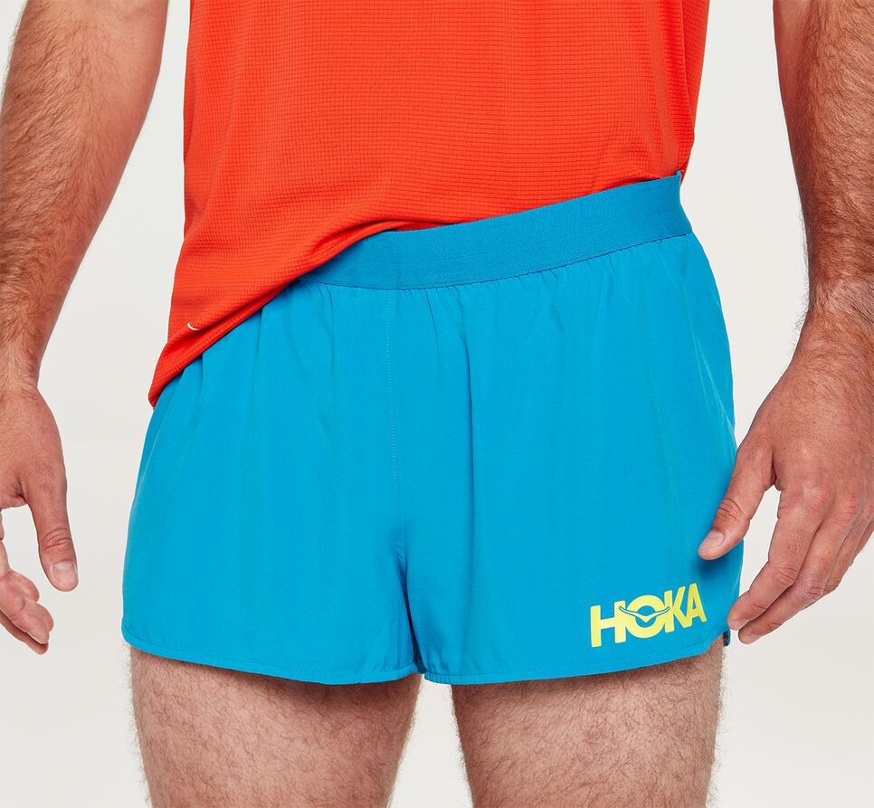 Men\'s Hoka One One Performance Woven 2" Short Shorts Diva Blue | CRYIUD340