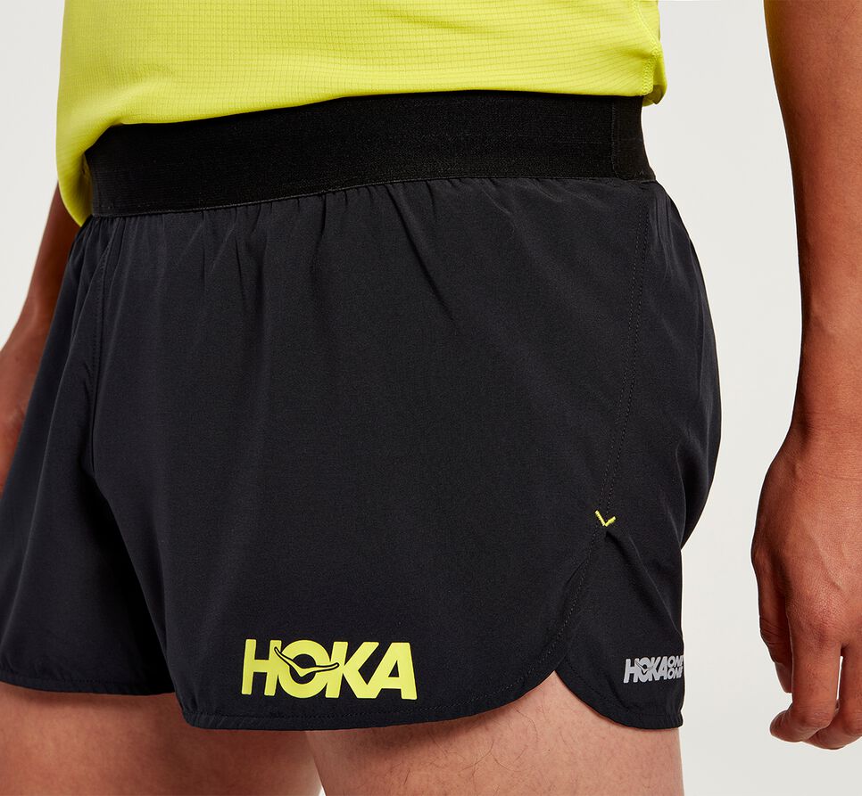 Men's Hoka One One Performance Woven 2" Short Shorts Black | ESVZCB324