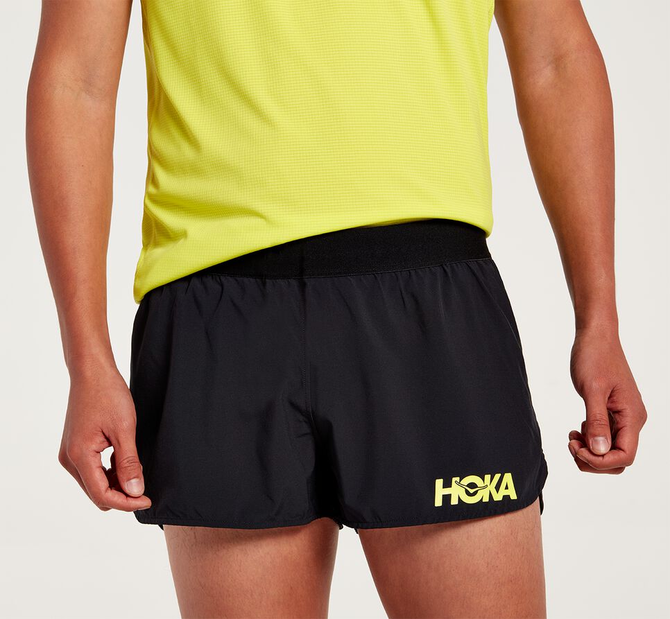 Men\'s Hoka One One Performance Woven 2" Short Shorts Black | ESVZCB324