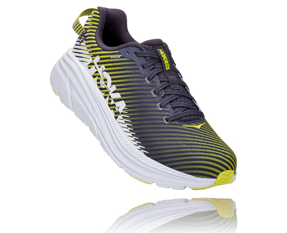 Men\'s Hoka One One Rincon 2 Road Running Shoes Odyssey Grey / White | FCIMWZ701