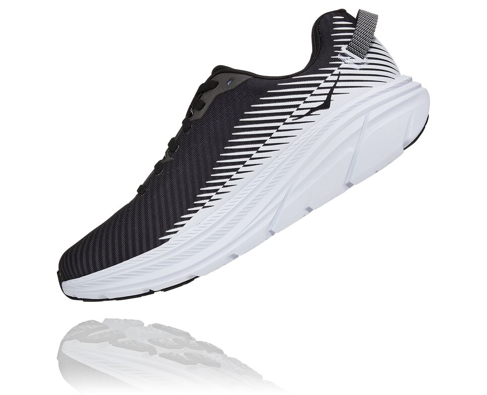 Men's Hoka One One Rincon 2 Road Running Shoes Black / White | HFOJDP978