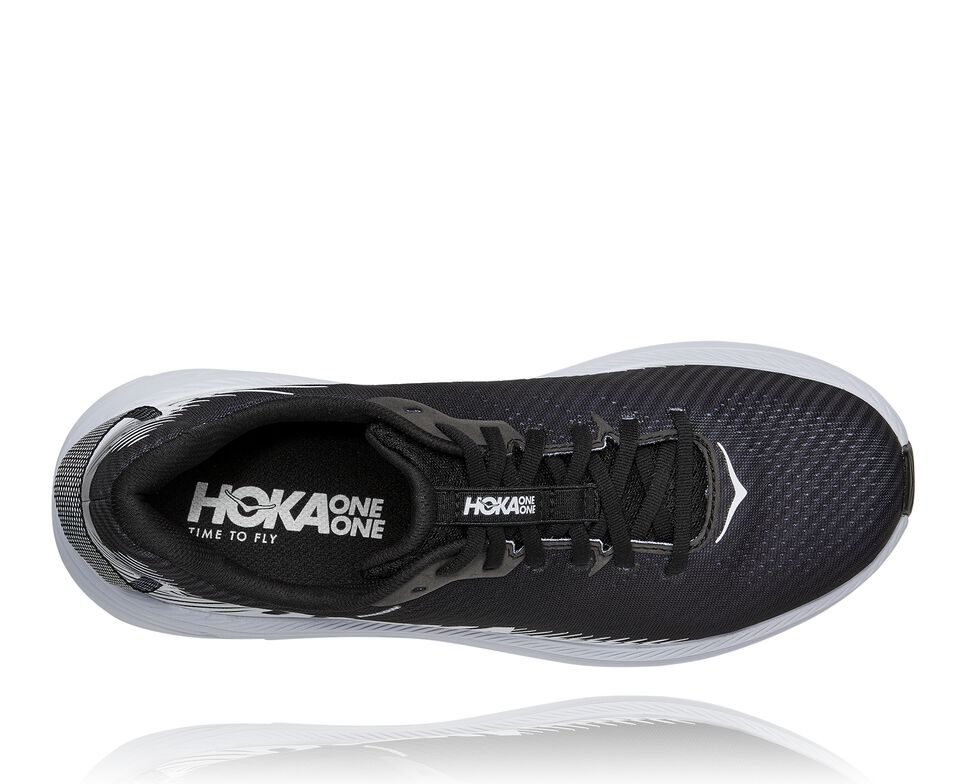 Men's Hoka One One Rincon 2 Road Running Shoes Black / White | HFOJDP978