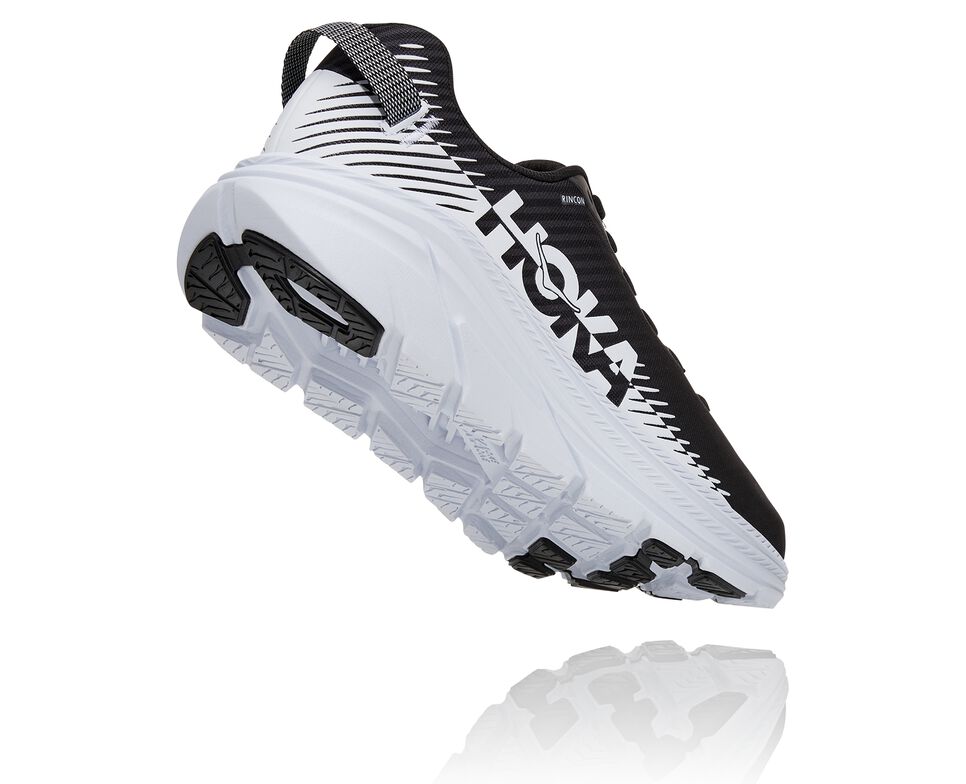 Men's Hoka One One Rincon 2 Road Running Shoes Black / White | HFOJDP978