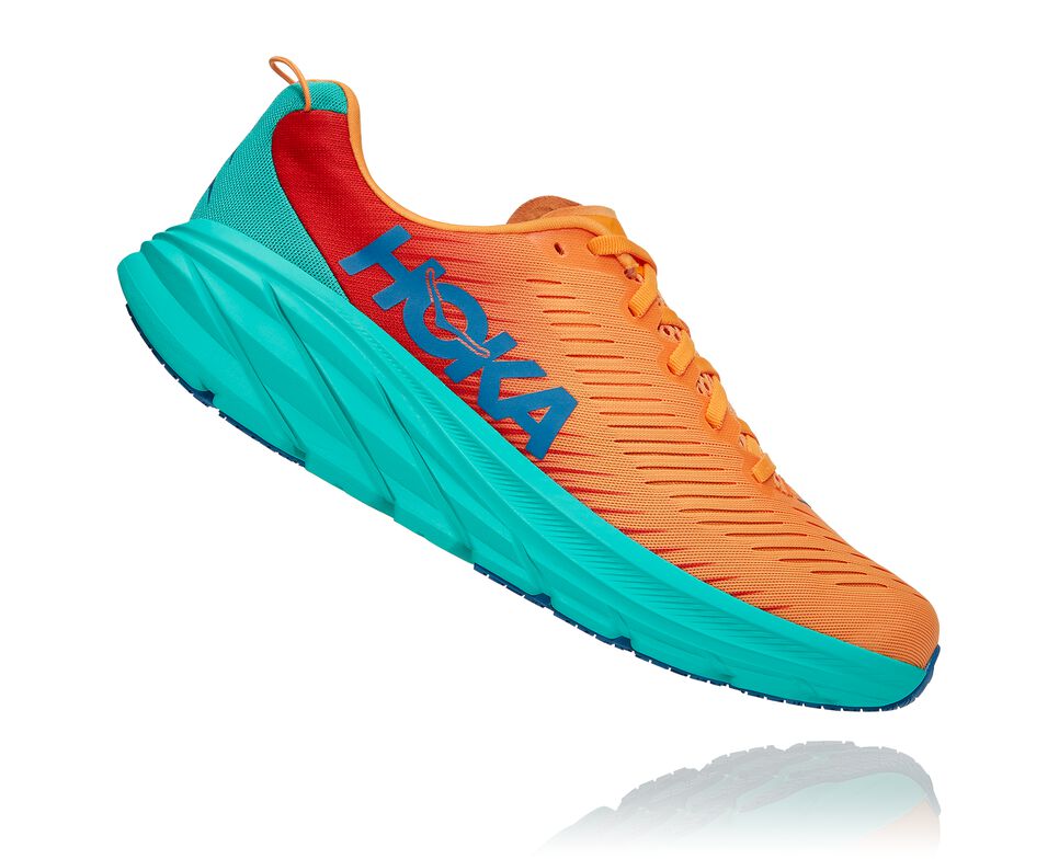 Men's Hoka One One Rincon 3 Road Running Shoes Blazing Orange / Fiesta | FPIMVJ203