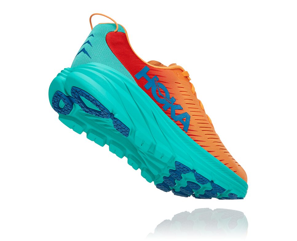 Men's Hoka One One Rincon 3 Road Running Shoes Blazing Orange / Fiesta | FPIMVJ203