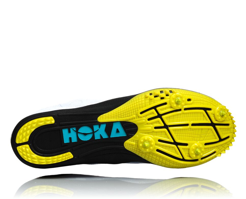 Men's Hoka One One Rocket MD Spikes Shoes Black / Cyan | YVUZLF850