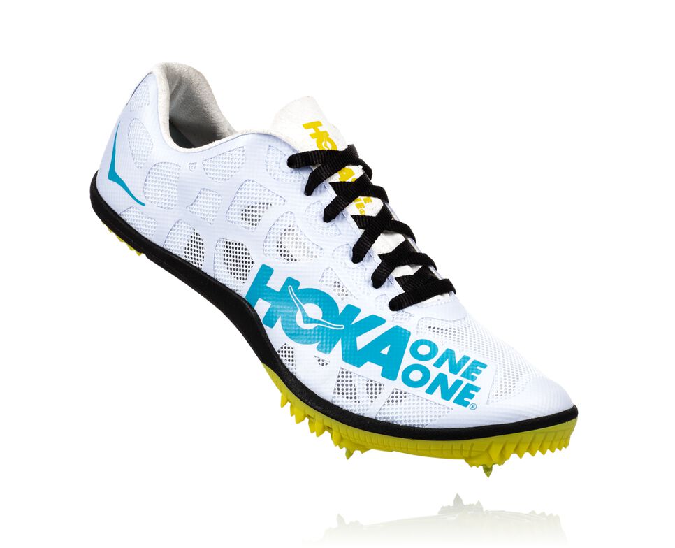 Men\'s Hoka One One Rocket MD Spikes Shoes Black / Cyan | YVUZLF850