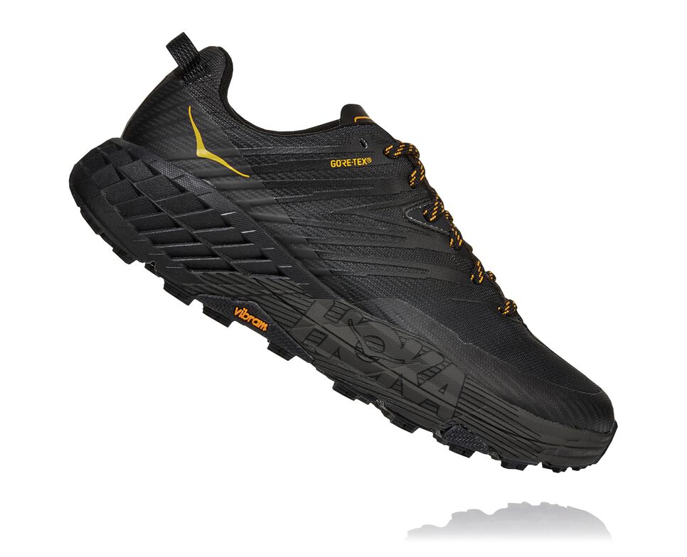 Men's Hoka One One Speedgoat 4 GORE-TEX Trail Running Shoes Anthracite / Dark Gull Grey | APQLGH581