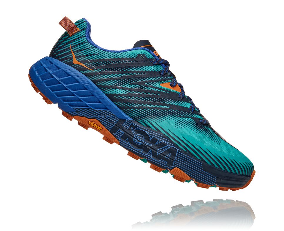 Men's Hoka One One Speedgoat 4 Trail Running Shoes Atlantis / Dazzling Blue | FEUVZB296