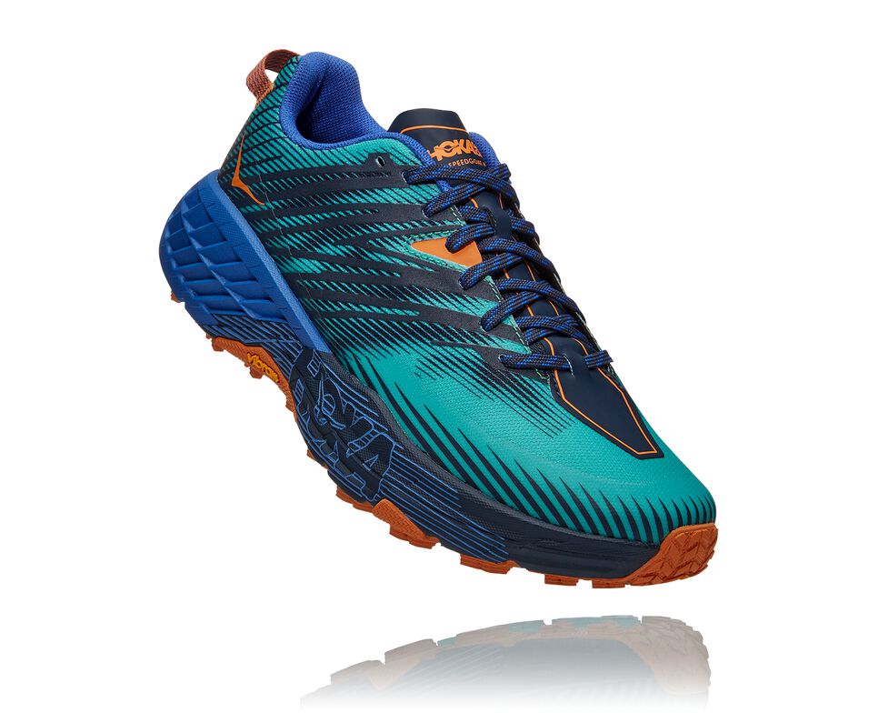 Men\'s Hoka One One Speedgoat 4 Trail Running Shoes Atlantis / Dazzling Blue | FEUVZB296