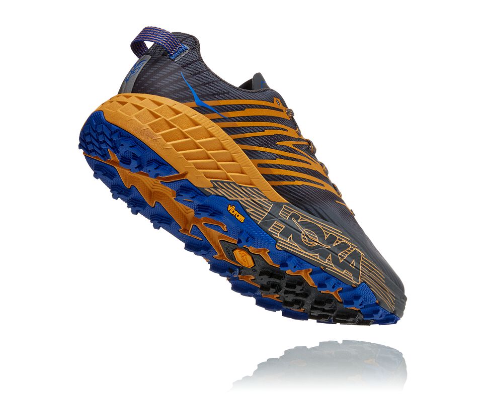 Men's Hoka One One Speedgoat 4 Trail Running Shoes Castlerock / Golden Yellow | JFDGEW798