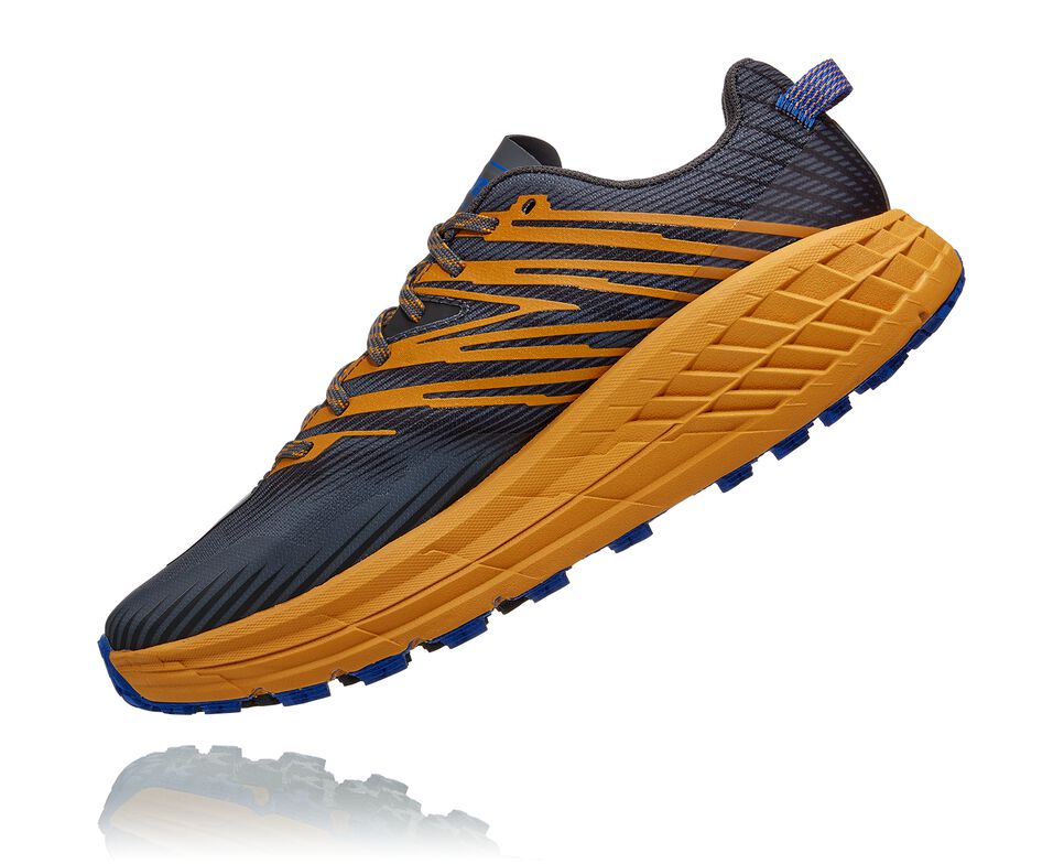 Men's Hoka One One Speedgoat 4 Trail Running Shoes Castlerock / Golden Yellow | JFDGEW798