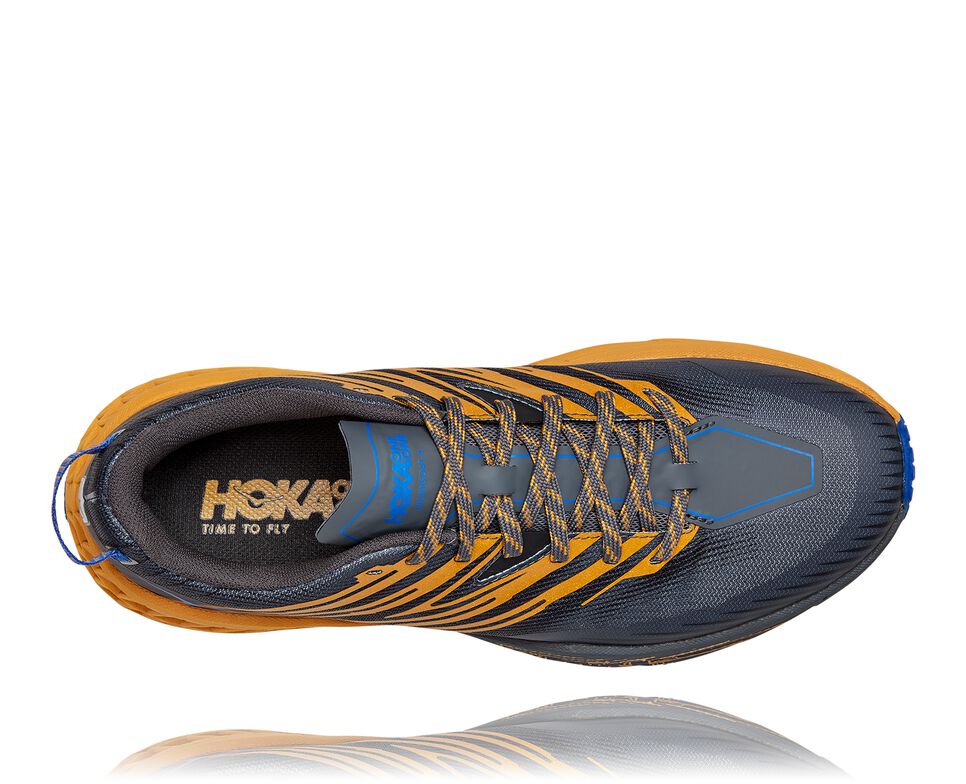 Men's Hoka One One Speedgoat 4 Trail Running Shoes Castlerock / Golden Yellow | JFDGEW798