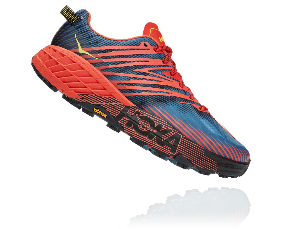 Men's Hoka One One Speedgoat 4 Trail Running Shoes Fiesta / Provincial Blue | OVMHPY314