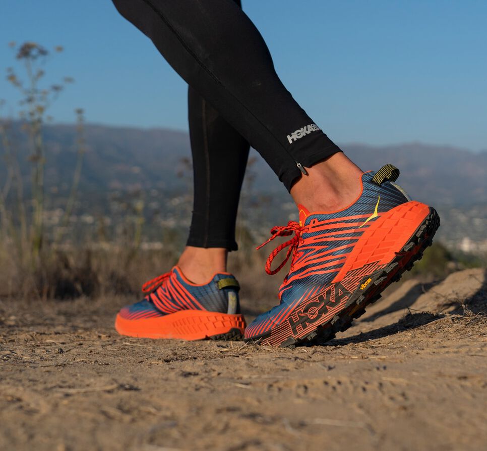 Men's Hoka One One Speedgoat 4 Trail Running Shoes Fiesta / Provincial Blue | OVMHPY314