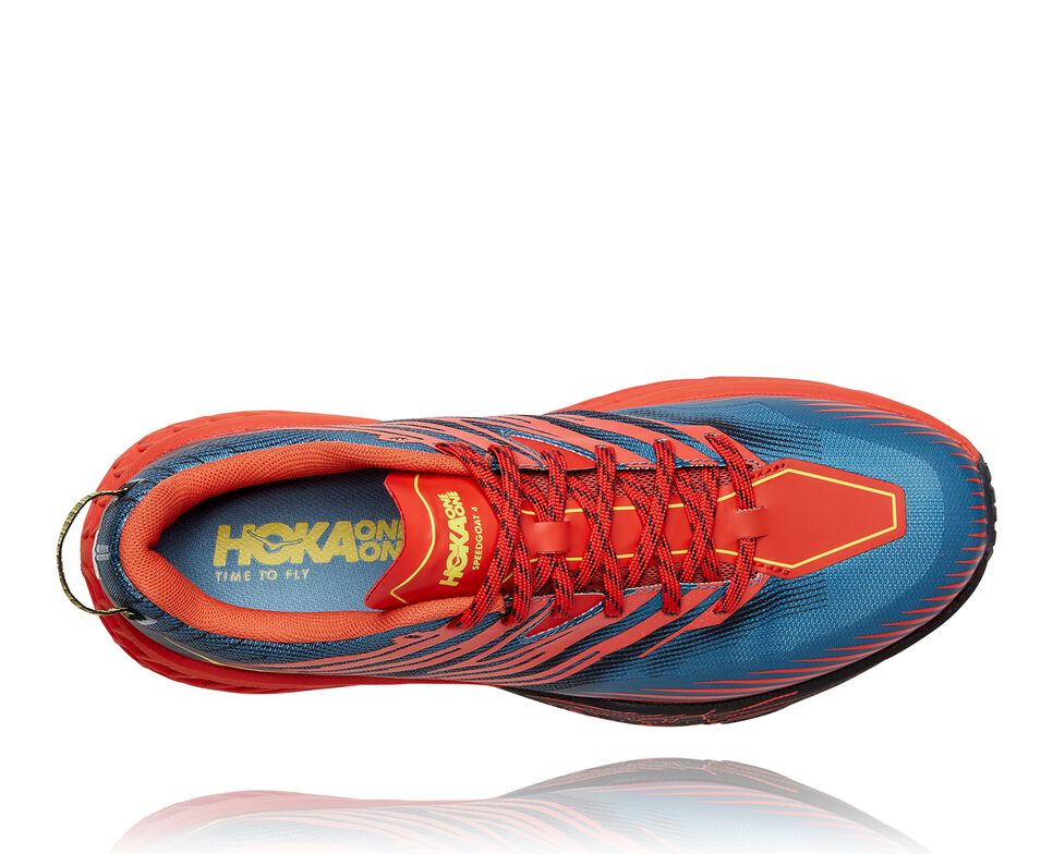 Men's Hoka One One Speedgoat 4 Trail Running Shoes Fiesta / Provincial Blue | OVMHPY314