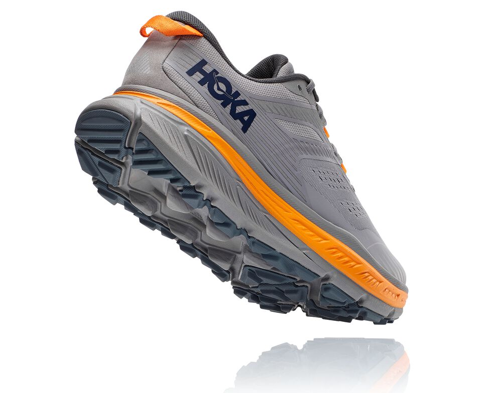 Men's Hoka One One Stinson Atr 6 Trail Running Shoes Frost Gray / Bright Marigold | PILZGJ634