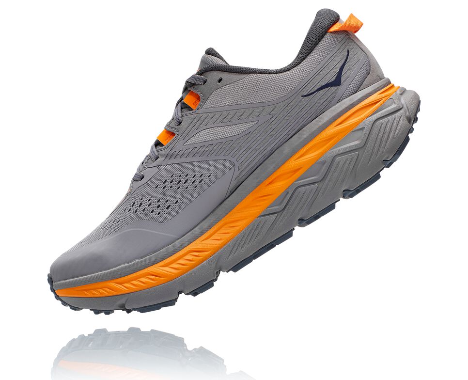 Men's Hoka One One Stinson Atr 6 Trail Running Shoes Frost Gray / Bright Marigold | PILZGJ634