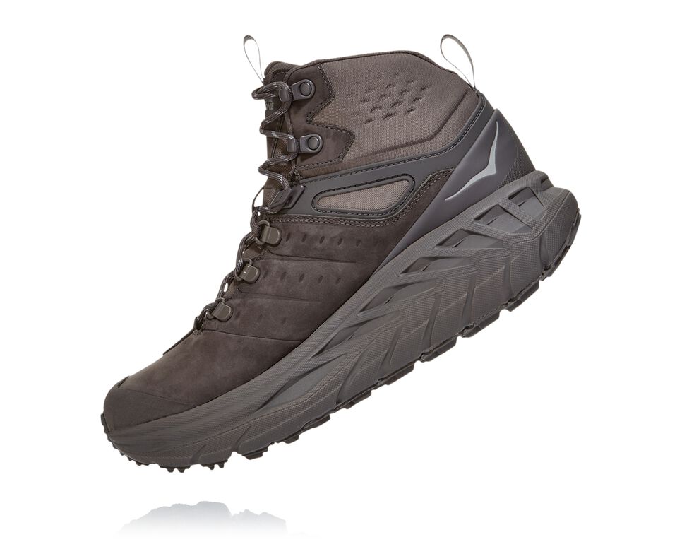 Men's Hoka One One Stinson Mid GORE-TEX Hiking Boots Dark Gull Grey / Drizzle | IXWKPA896