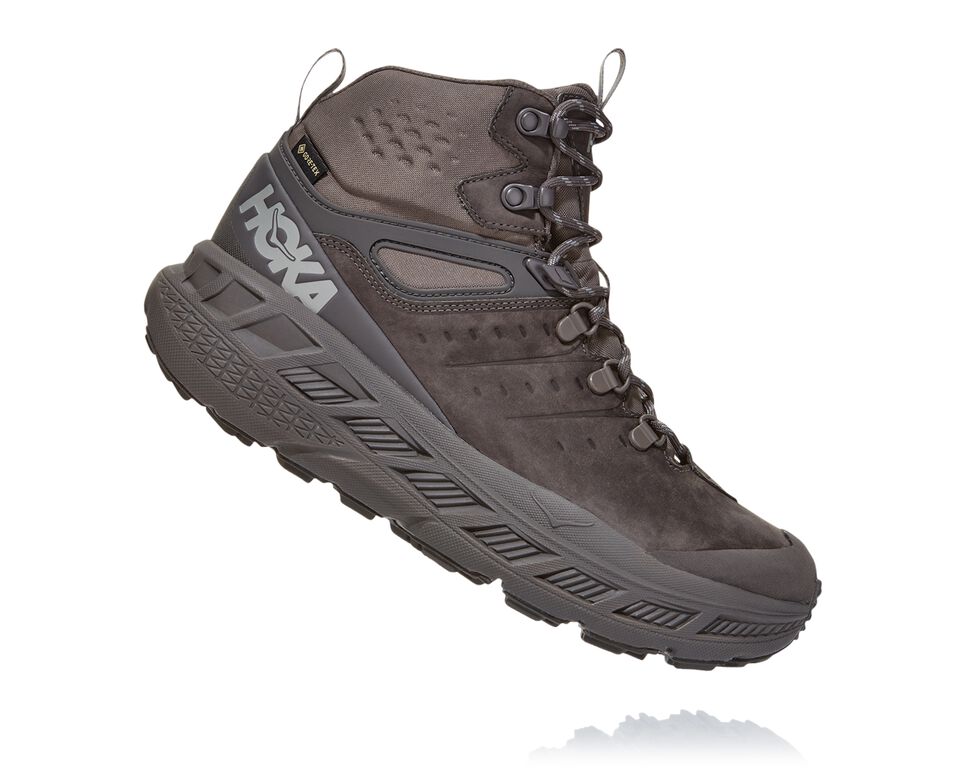 Men's Hoka One One Stinson Mid GORE-TEX Hiking Boots Dark Gull Grey / Drizzle | IXWKPA896