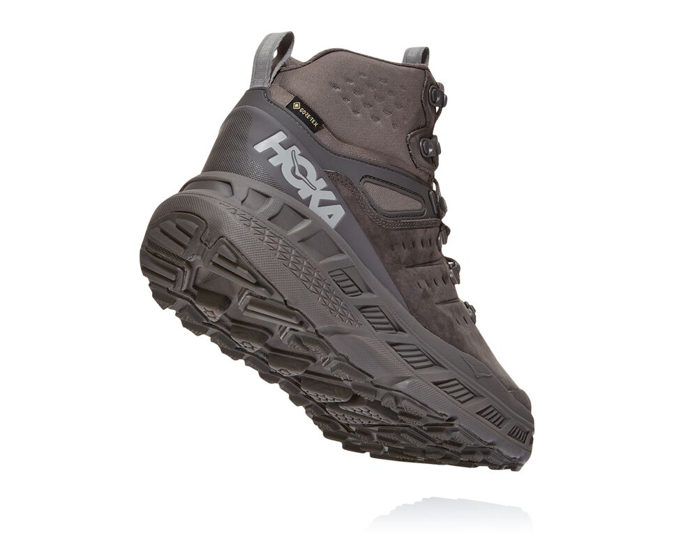 Men's Hoka One One Stinson Mid GORE-TEX Hiking Boots Dark Gull Grey / Drizzle | IXWKPA896