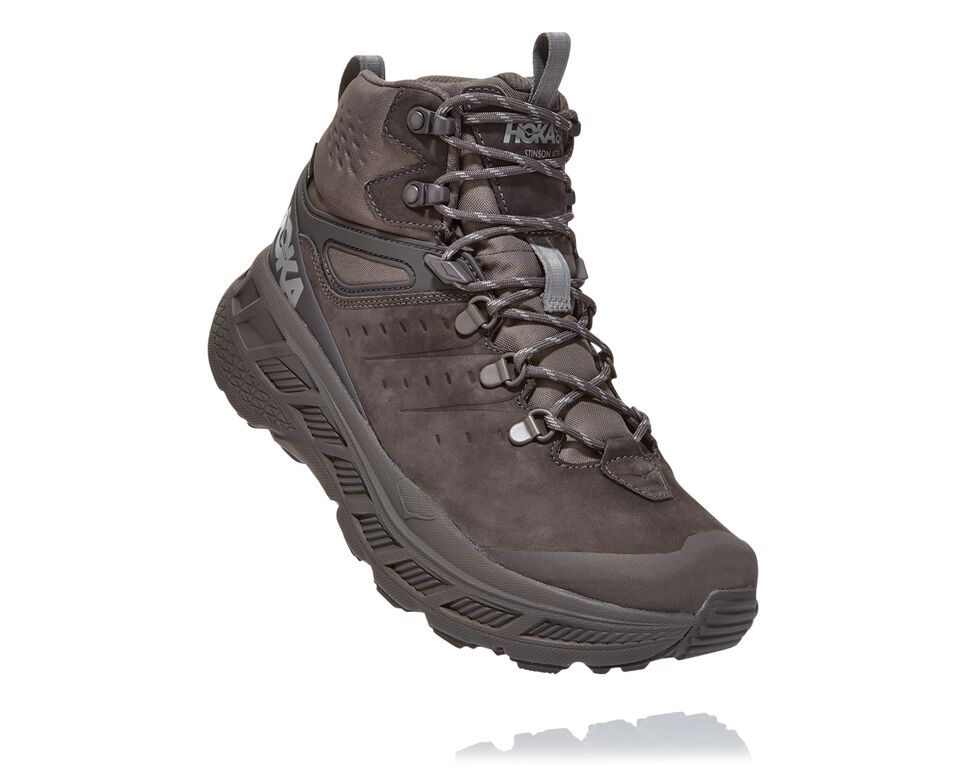 Men\'s Hoka One One Stinson Mid GORE-TEX Hiking Boots Dark Gull Grey / Drizzle | IXWKPA896