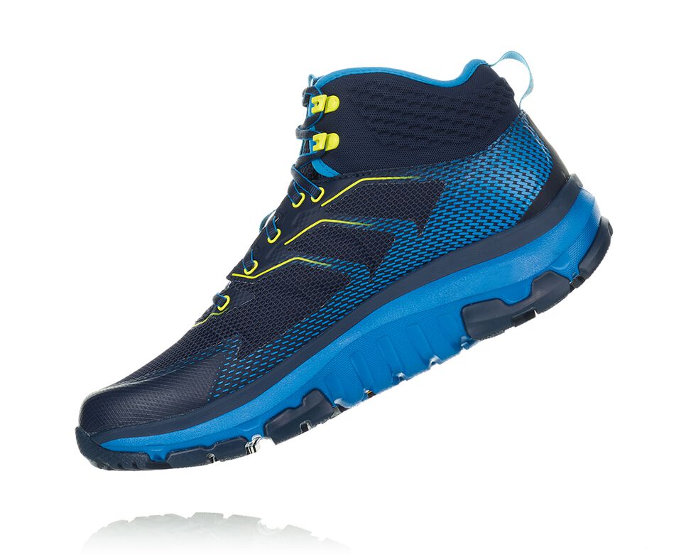 Men's Hoka One One Toa GORE-TEX Hiking Boots Black Iris / Blue | ECTWKG194