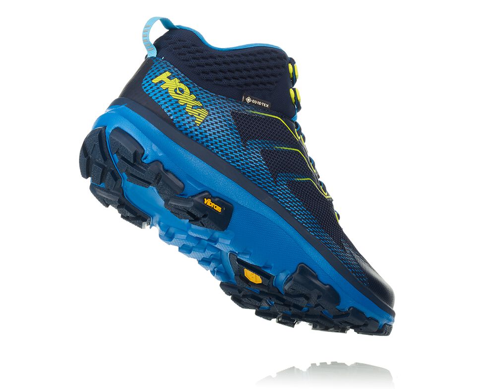 Men's Hoka One One Toa GORE-TEX Hiking Boots Black Iris / Blue | ECTWKG194