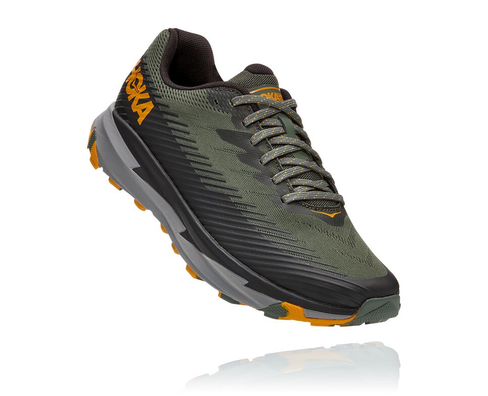 Men\'s Hoka One One Torrent 2 Trail Running Shoes Thyme / Golden Yellow | VJEQOF086