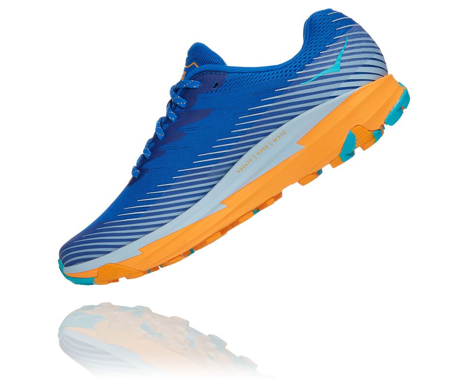 Men's Hoka One One Torrent 2 Trail Running Shoes Turkish Sea / Saffron | ZWJNVQ801