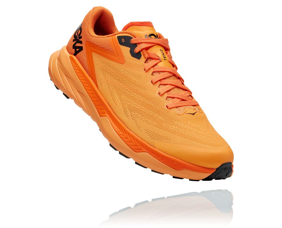 Men\'s Hoka One One Zinal Trail Running Shoes Blazing Orange / Persimmon Orange | TPARDJ298