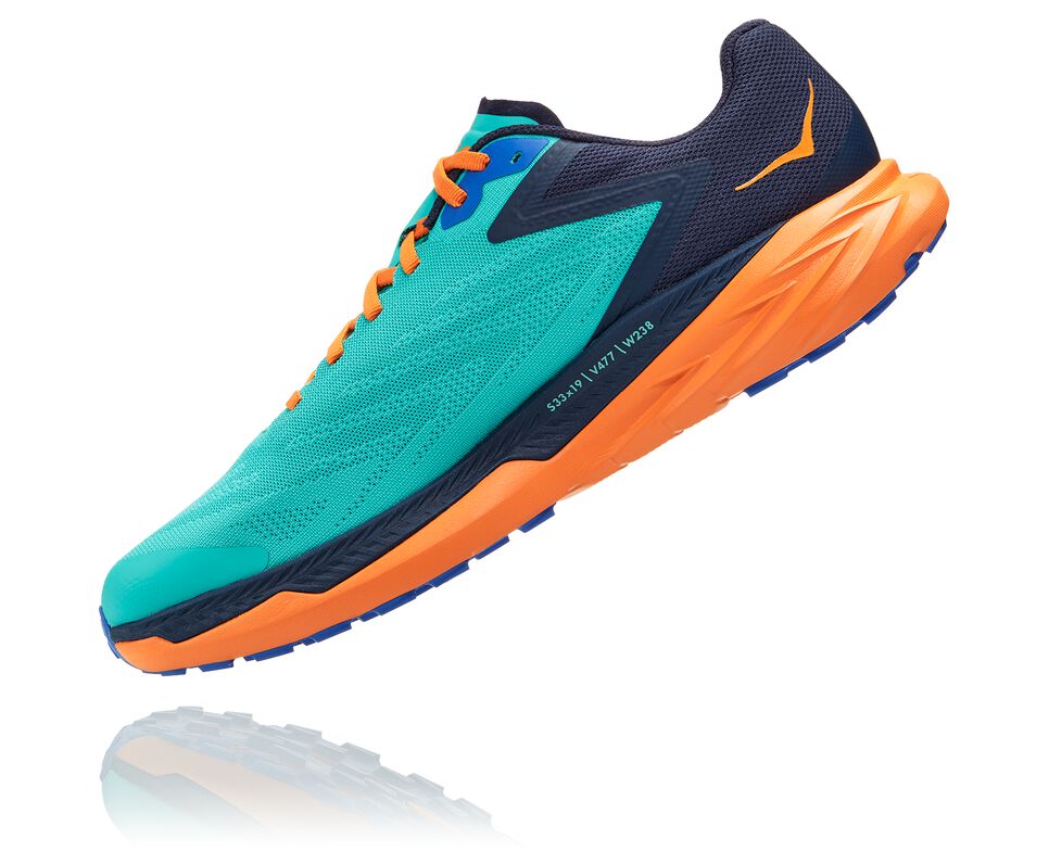 Men's Hoka One One Zinal Trail Running Shoes Atlantis / Outer Space | WIYEDR382