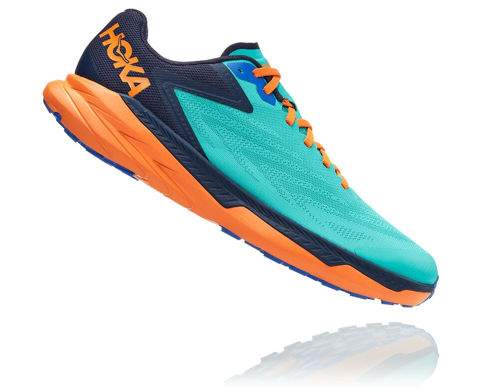 Men's Hoka One One Zinal Trail Running Shoes Atlantis / Outer Space | WIYEDR382