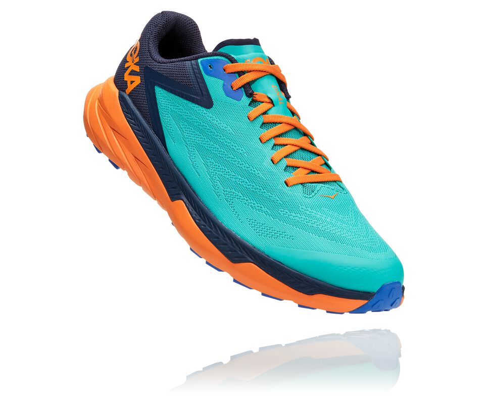 Men\'s Hoka One One Zinal Trail Running Shoes Atlantis / Outer Space | WIYEDR382