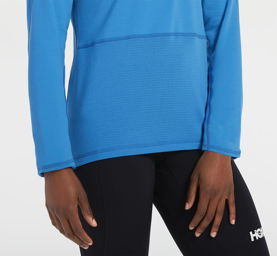 Women's Hoka One One 1/2 Zip Midlayer Running Tops Diva Blue | LXJMCP324