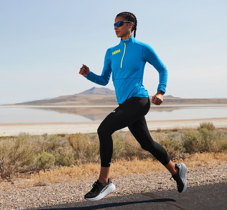 Women's Hoka One One 1/2 Zip Midlayer Running Tops Diva Blue | SNJOBH168