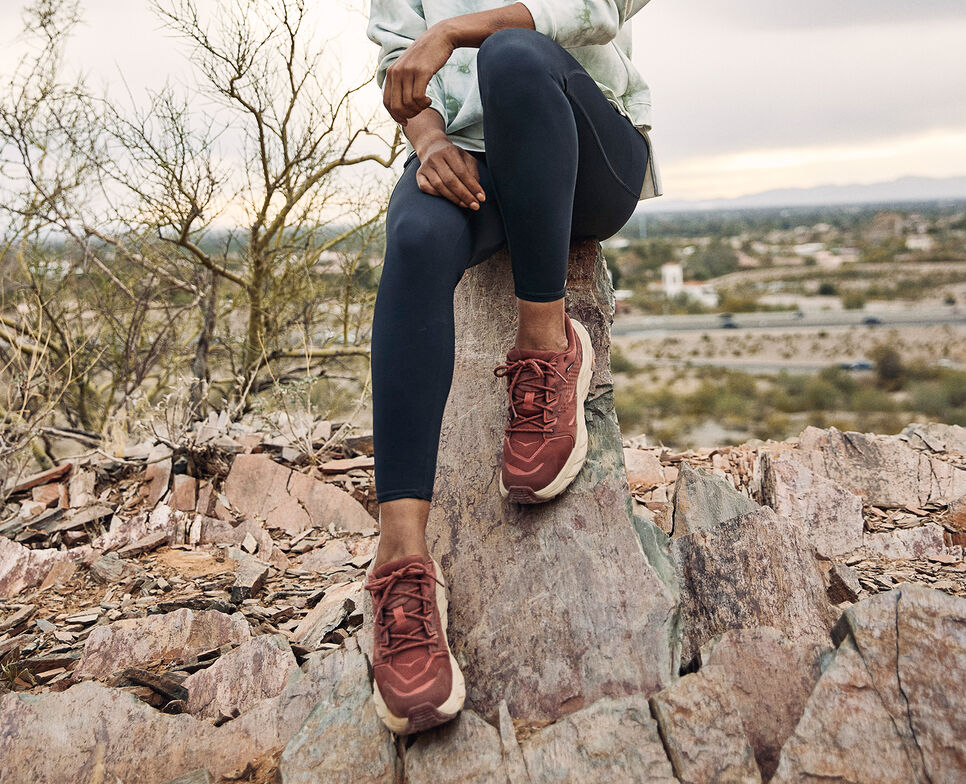 Women's Hoka One One Anacapa Low GORE-TEX Hiking Boots Cherry Mahogany / Hot Sauce | EFHBWX751