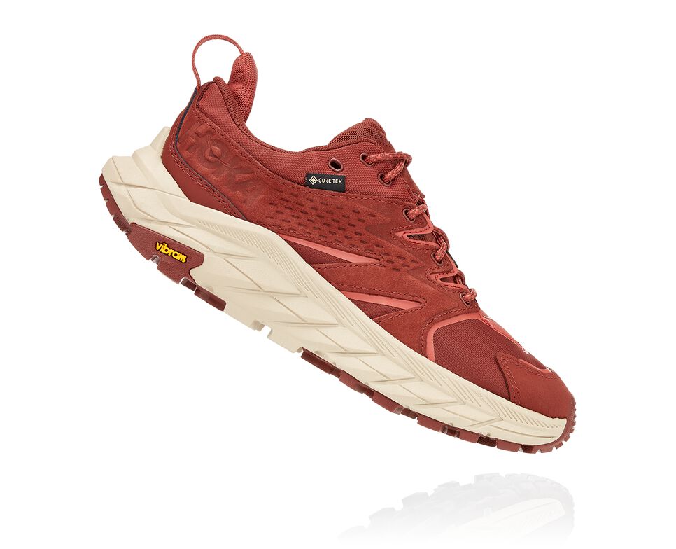 Women's Hoka One One Anacapa Low GORE-TEX Hiking Boots Cherry Mahogany / Hot Sauce | EFHBWX751