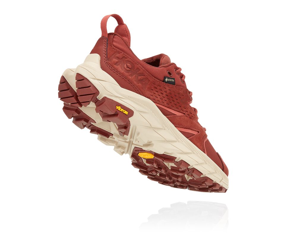 Women's Hoka One One Anacapa Low GORE-TEX Hiking Boots Cherry Mahogany / Hot Sauce | EFHBWX751