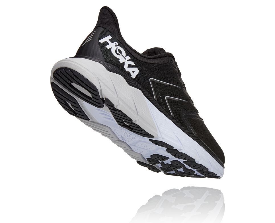 Women's Hoka One One Arahi 5 Road Running Shoes Black / White | DMSGYU956