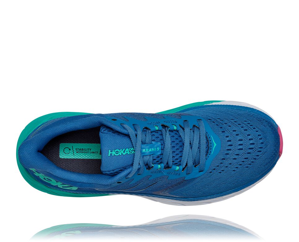 Women's Hoka One One Arahi 5 Road Running Shoes Vallarta Blue / Atlantis | NHOWRM253