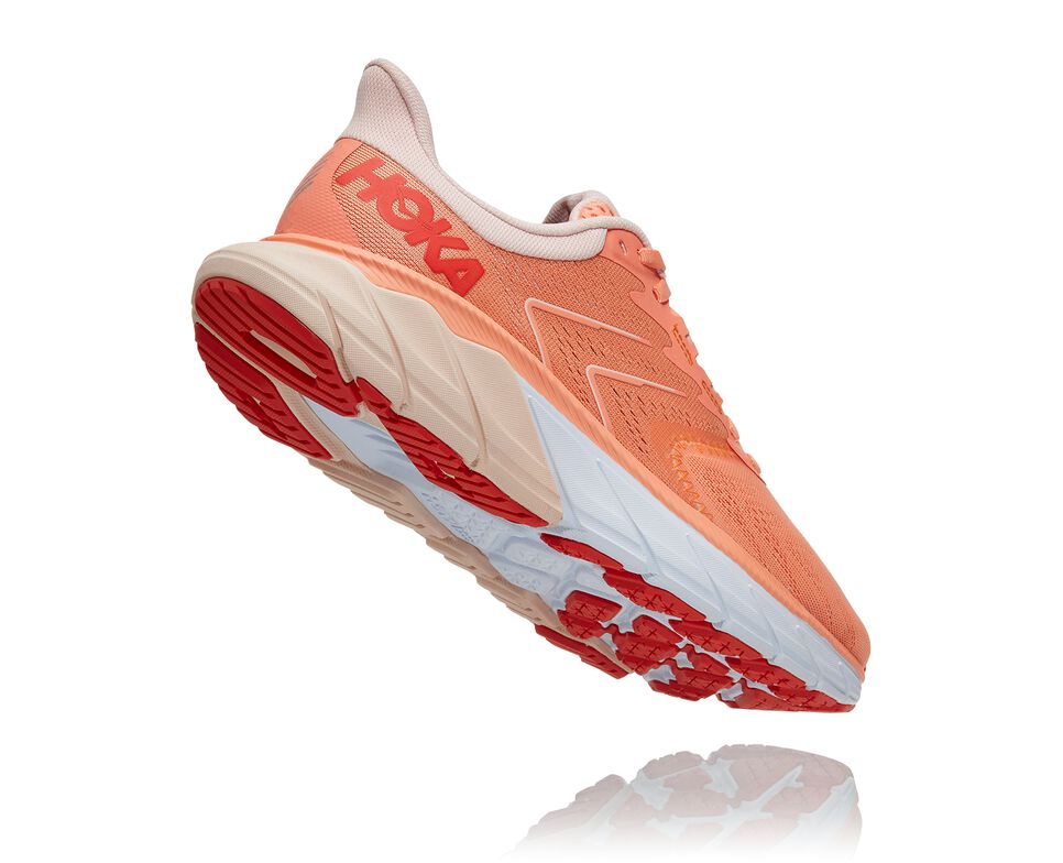 Women's Hoka One One Arahi 5 Road Running Shoes Cantaloupe / Silver Peony | PGRYEK897