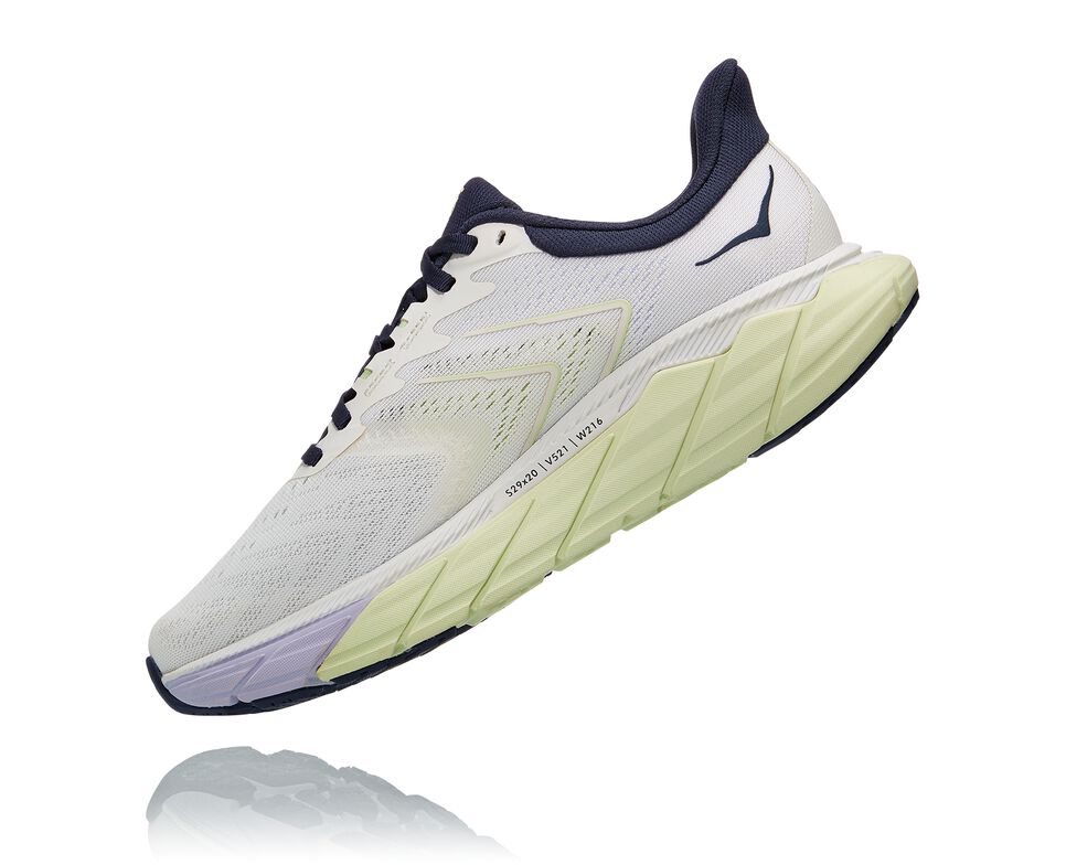 Women's Hoka One One Arahi 5 Road Running Shoes Blanc De Blanc / Outer Space | TUHFBN219