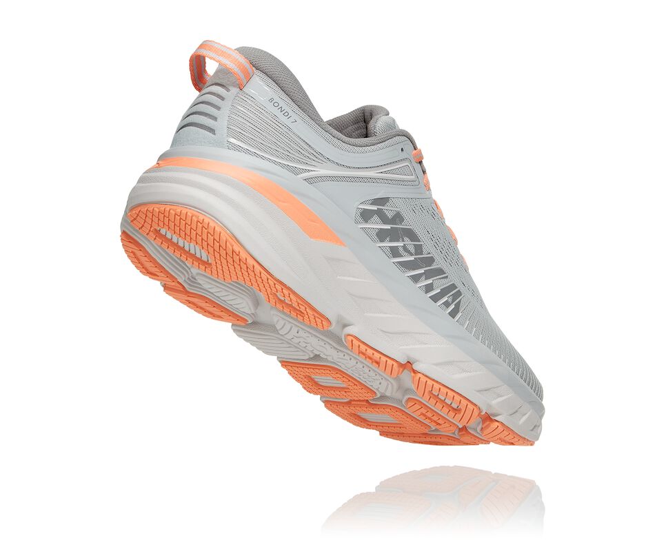 Women's Hoka One One Bondi 7 Road Running Shoes Harbor Mist / Sharkskin | YCNMSJ846