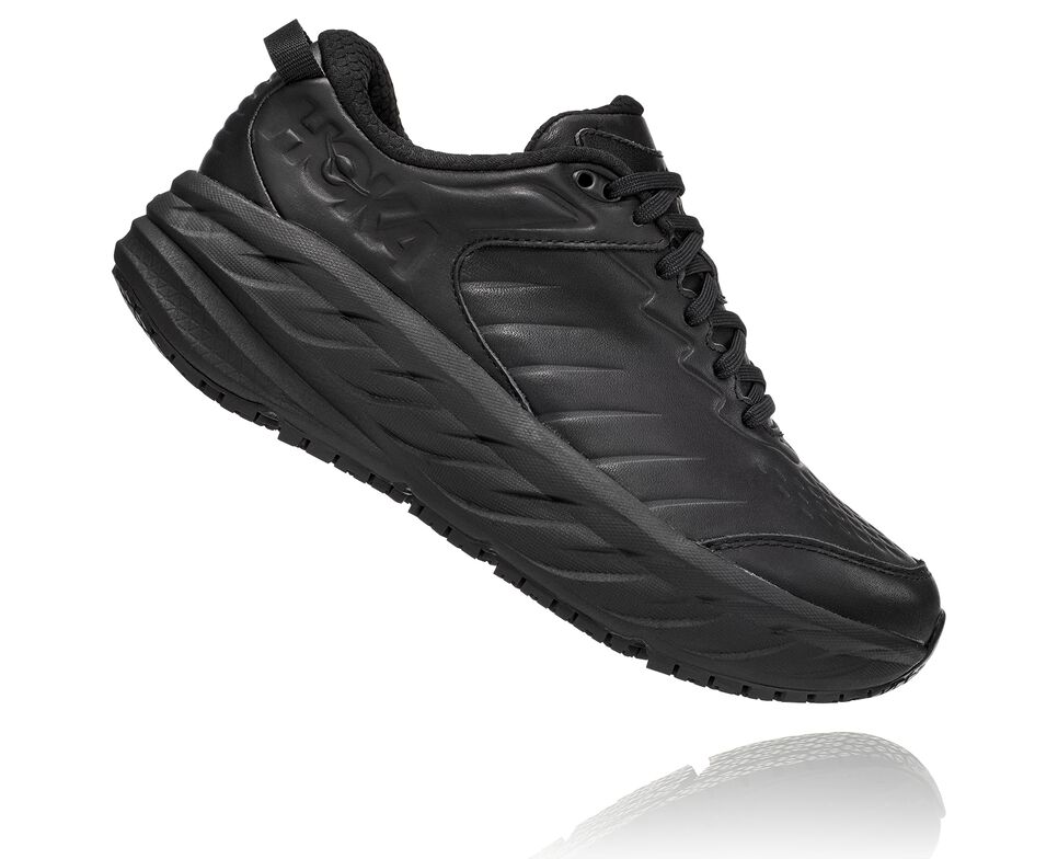 Women's Hoka One One Bondi Sr Road Running Shoes Black / Black | NJDEBU356