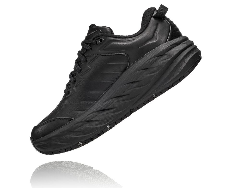 Women's Hoka One One Bondi Sr Road Running Shoes Black / Black | NJDEBU356