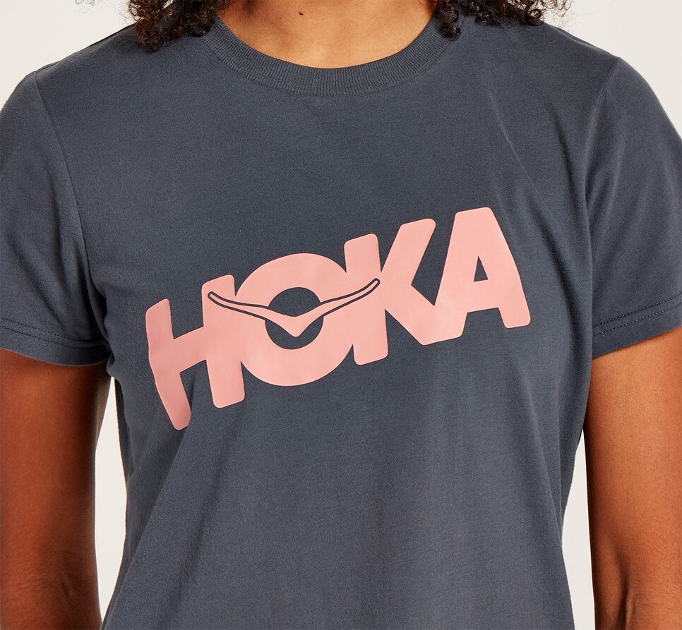 Women's Hoka One One Brand Tee Running Tees Ombre Blue | WOINKJ361