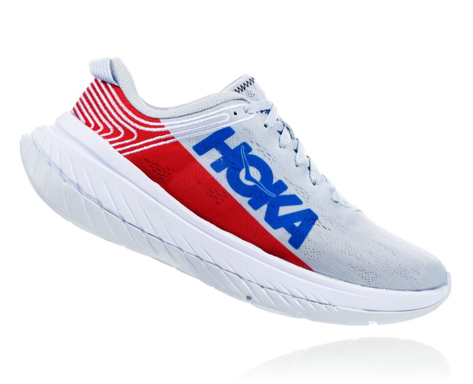 Women's Hoka One One Carbon X Road Running Shoes Plein Air / Poppy Red | KMWYQS254